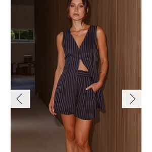 Billy J Navy Striped Sleeveless Suit Set Australia 6 US 2 or XS